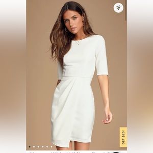 Lulus Westwood white half sleeve sheath dress Medium in White